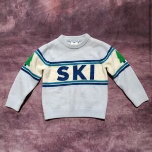 Jacadi Paris Boys Ski Sweater Size 4A Wool Blend Retro